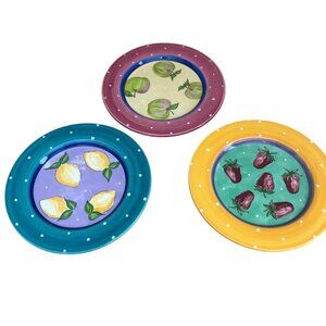 Essex Collection Fruit Punch Lunch Dessert plate by Heather Outlaw Krupic x 3
